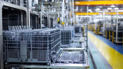 Fototapeta premium Production Dishwasher in the factory