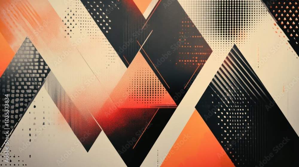 Poster abstract geometric pattern with triangles and lines, forming a modern, minimalistic background