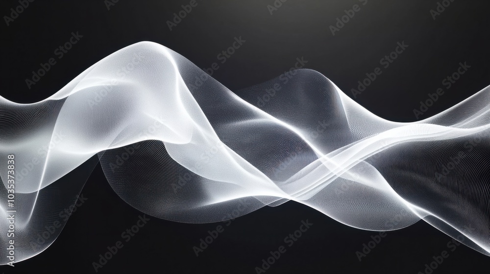 Aufkleber abstract digital wave pattern with smooth curves, modern and sleek design