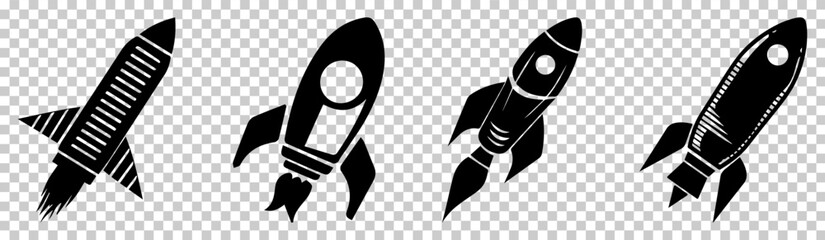 Set of rocket icons