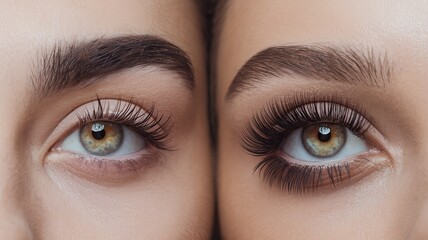 Fototapeta premium Two women with long eyelashes