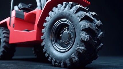 Fototapeta premium Close-Up 3D Render of Rough Terrain Forklift