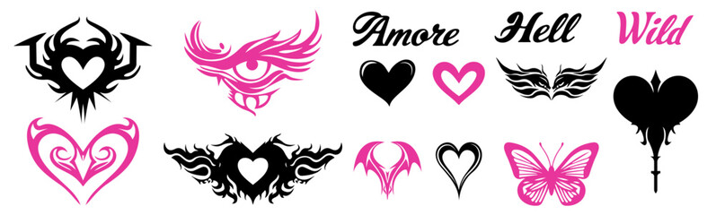 Y2k gothic tattoo stickers