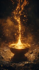Molten Gold Poured into Molds with Dramatic Flowing Sparks
