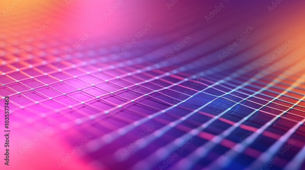 Poster colorful grid pattern with a gradient effect, creating a structured yet abstract look