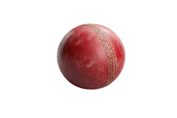 High-Quality Leather Cricket Ball with Isolated on Transparent Background