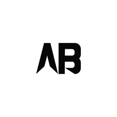 AB monogram logo design letter text name symbol monochrome logotype alphabet character simple logo