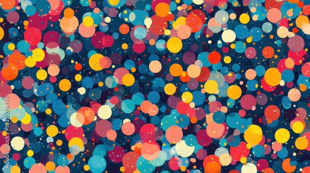 Poster digital noise with colorful dots, forming a playful and modern abstract pattern