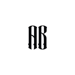 AB monogram logo design letter text name symbol monochrome logotype alphabet character simple logo