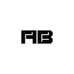 AB monogram logo design letter text name symbol monochrome logotype alphabet character simple logo