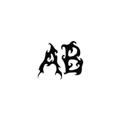 AB monogram logo design letter text name symbol monochrome logotype alphabet character simple logo