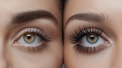Obraz premium Two women with long eyelashes