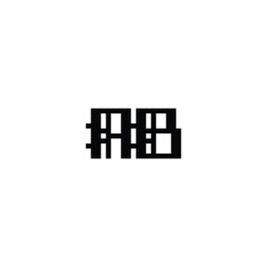 AB monogram logo design letter text name symbol monochrome logotype alphabet character simple logo