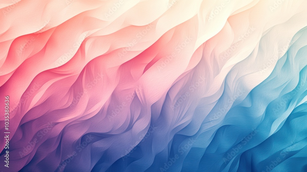 Poster gradual gradient with soft transitions from warm to cool colors, forming a serene abstract backgroun