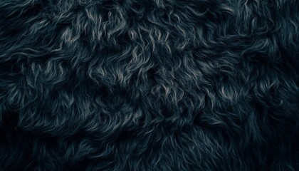 Dark And Moody, Close-Up Textured Background of Black Fur, Deep Shadows and Highlights