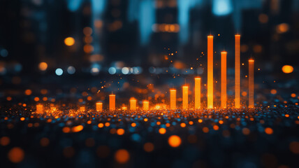 A series of orange lines on a black background. The lines are arranged in a way that they look like they are rising up. The image has a futuristic and abstract feel to it