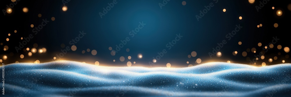 Poster Soft Waves with Sparkling Lights Background