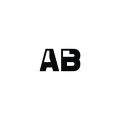 AB monogram logo design letter text name symbol monochrome logotype alphabet character simple logo