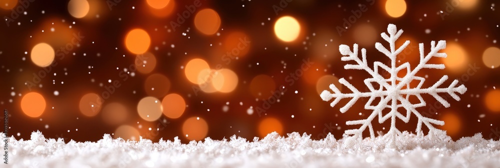 Poster Snowflake on Sparkling Background