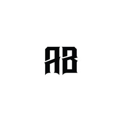 AB monogram logo design letter text name symbol monochrome logotype alphabet character simple logo