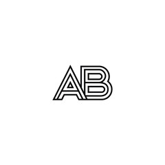 AB monogram logo design letter text name symbol monochrome logotype alphabet character simple logo
