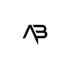 AB monogram logo design letter text name symbol monochrome logotype alphabet character simple logo