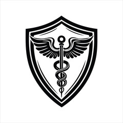 Immune system, medical shield icon in trendy flat style vector illustration 