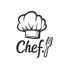 Chef logo design vector illustration Restaurant logo on white background 