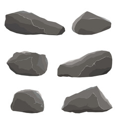 Stones and rocks vector icon set isolated on white background