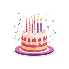 Birthday Cake vector illustration on a white background