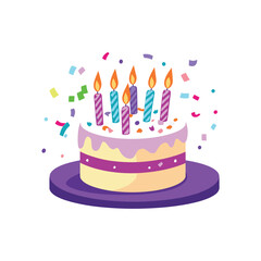 Birthday Cake vector illustration on a white background