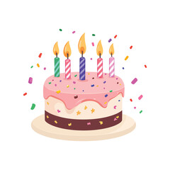 Birthday Cake vector illustration on a white background