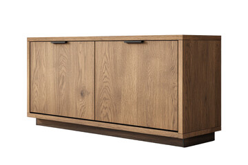 Wooden File Credenza with Drawers for Office Organization with Isolated on Transparent Background
