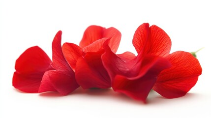 Fototapeta premium Sweet Pea Blossom. Red Flower Petals in Full Bloom Isolated on White Background
