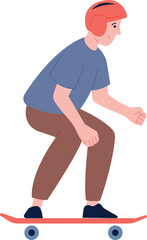 Skateboarder color character. Young urban sport mascot