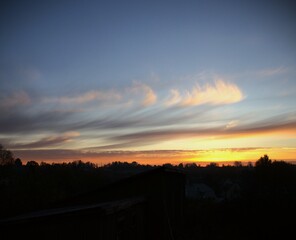 beatiful sunset cloud sky gold blue