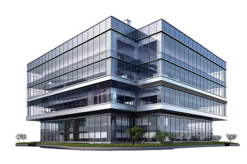 Fototapeta premium Modern Business Building Isolated on Transparent Background for Use in Presentations, Websites, and Advertising Materials