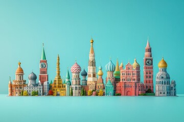 Obraz premium Exploring unique architectural styles from around the world in vibrant colors