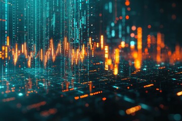 Fototapeta premium Ai-driven financial forecasting harnessing high-tech data analysis for strategic insights