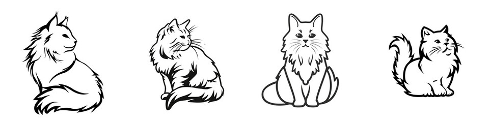 Obraz premium Illustration of a wolf and a dog on a white isolated background, showcasing the beauty of both species.