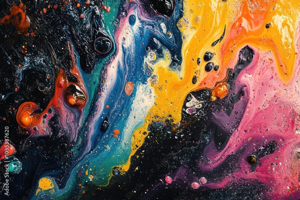 Poster Background with mesmerizing mixing of bright colors creating an abstract image