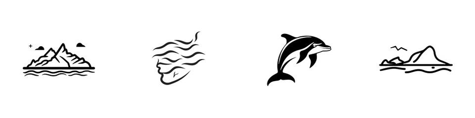 Naklejka premium Stylized logo design featuring a spiral pattern with an artistic flair, isolated on a white background.