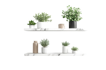 Modern Geometric Wall Shelf for Stylish Home Decor and Organization with Isolated on Transparent Background