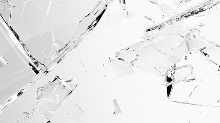 Abstract Shattered Glass Art: A Study in Fragility and Chaos