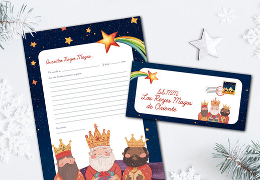 Reyes Magos Carta Infantil AI Generated