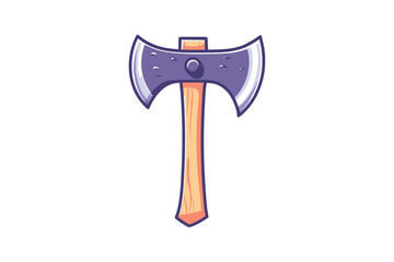 Hand-drawn axe cartoon vector icon concept Isolated Flat Vector Illustration clipart on a white background