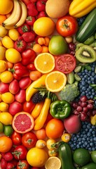 Abundant Harvest A Colorful Array of Fresh Fruits and Vegetables for a Healthy Lifestyle.