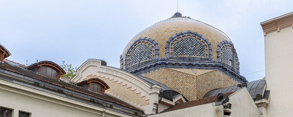 Vichy, France - May 1, 2024: Historic building with beautiful domein Vichy in France