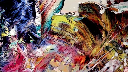 Abstract background art . Ethnic pattern. Mixtures of oil paint. Trendy hand painting canvas. Wall...