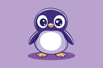 Standing Penguin Cartoon Illustration for Animal and Wildlife Projects